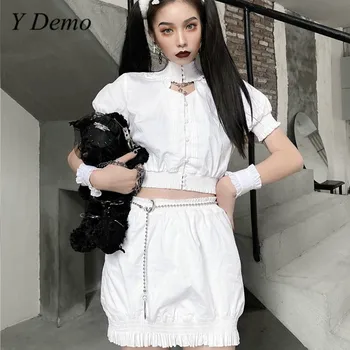 Y Demo Cute Pleated Turtleneck White T-shirt Set Hollow Out Casual Women High Waist Skirt
Y Demo Cute Pleated Turtleneck White T-shirt Set Hollow Out Casual Women High Waist Skirt