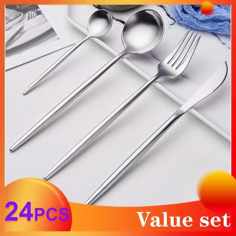 Spklifey Steel Cutlery Set 24 PCS Stainless Steel Spoon Cutlery Set Spoon Knife Fork Dinnerware Set Steel Cutlery
Spklifey Steel Cutlery Set 24 PCS Stainless Steel Spoon Cutlery Set Spoon Knife Fork Dinnerware Set Steel Cutlery