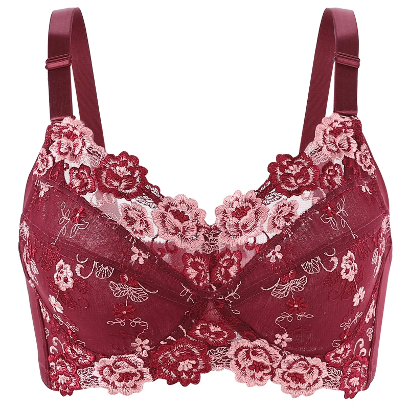 Women's Full coverage Underwired Non Padding Sheer Floral Embroidered Bra 34 36 38 40 42 44 46 48 B C D E F
Women's Full coverage Underwired Non Padding Sheer Floral Embroidered Bra 34 36 38 40 42 44 46 48 B C D E F