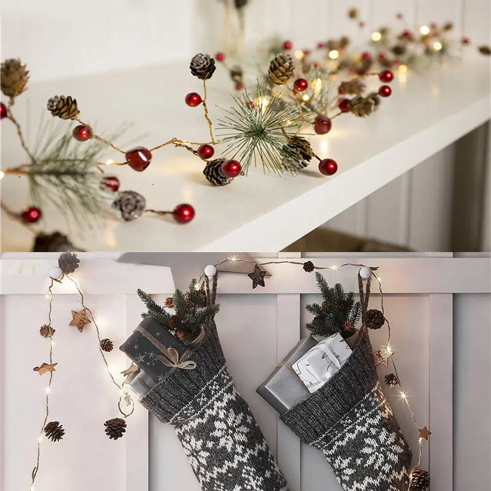 Christmas LED Red Berry Garland String Lights Copper Pinecone Lights Xmas Tree Holiday Home Decoration 2M/20LEDs 
Christmas LED Red Berry Garland String Lights Copper Pinecone Lights Xmas Tree Holiday Home Decoration 2M/20LEDs