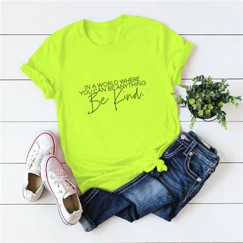 Plus Size S-5XL BE KIND Print Women Shirts 100%Cotton TShirt O Neck Short Sleeve Tees Summer T Shirt Women T-Shirt Female Top 
Plus Size S-5XL BE KIND Print Women Shirts 100%Cotton TShirt O Neck Short Sleeve Tees Summer T Shirt Women T-Shirt Female Top