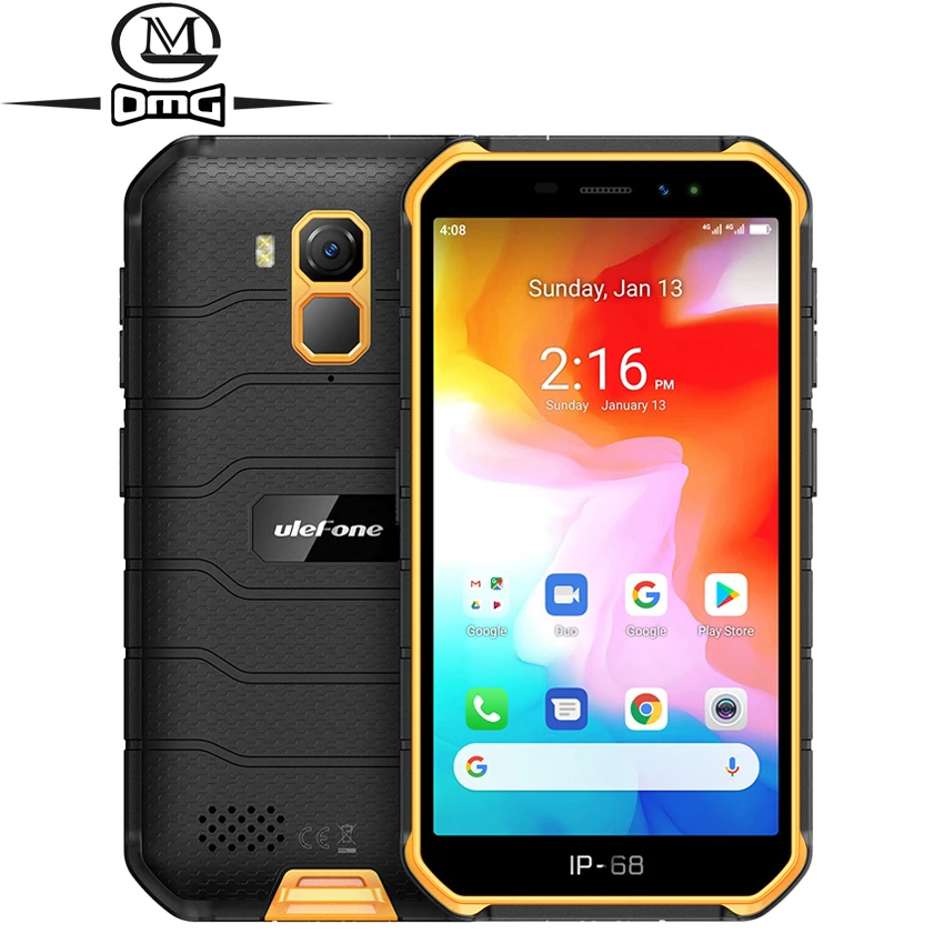

Ulefone Armor X7 5.0" NFC Android 10 IP68 shockproof mobile phones 2GB +16GB Quad-core cell phone 4000mAh 4G Rugged Smartphone
