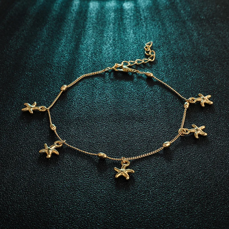 2020 Vintage Ladies Gold Color Ankle Bracelet Multi-starfish Pendant Arefoot Sandals Foot Bracelets Women Anklets Beach Jewelry 
2020 Vintage Ladies Gold Color Ankle Bracelet Multi-starfish Pendant Arefoot Sandals Foot Bracelets Women Anklets Beach Jewelry