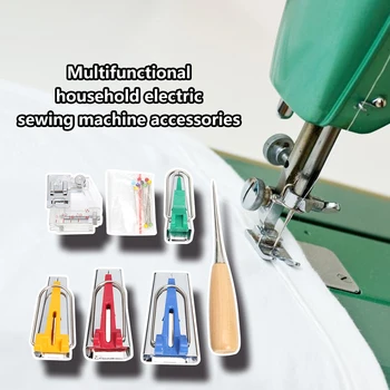 Multifunction Domestic DIY Sewing Machine Accessories with Bias Binder Foot Tape Maker Awl Ball Pins Clips
Multifunction Domestic DIY Sewing Machine Accessories with Bias Binder Foot Tape Maker Awl Ball Pins Clips