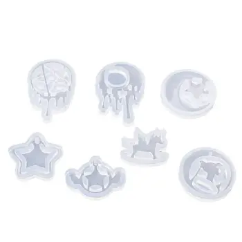7Pcs Handmade Crying Moon Star Toy Horse Resin Pendant Mold Jewelry Making Tools Make fondant, polymer clay
7Pcs Handmade Crying Moon Star Toy Horse Resin Pendant Mold Jewelry Making Tools Make fondant, polymer clay
