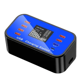Multi-port USB Charger Station Type-C PD 18w Quick Charge QC3.0 Fast Charger LED Display Charging Station with UK EU US Plug
Multi-port USB Charger Station Type-C PD 18w Quick Charge QC3.0 Fast Charger LED Display Charging Station with UK EU US Plug