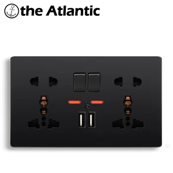 Atlectric Universal Socket 5 Pin 2.1A Dual USB Charger Port 146mm*86mm LED indicator Home Electrical Outlet USB Switched Outlet
Atlectric Universal Socket 5 Pin 2.1A Dual USB Charger Port 146mm*86mm LED indicator Home Electrical Outlet USB Switched Outlet