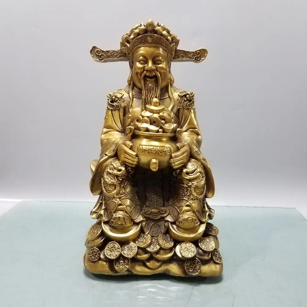11"Tibetan Temple Collection Brass treasure Bowl Ingots coin God of Fortune Gather fortune worship hall ornament Town house
11"Tibetan Temple Collection Brass treasure Bowl Ingots coin God of Fortune Gather fortune worship hall ornament Town house