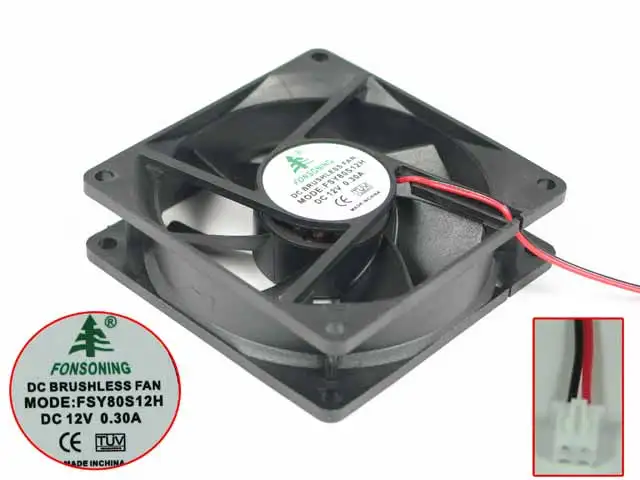 2-проводной Вентилятор охлаждения сервера FONSONING FSY80S12H DC 12V0.30A 80x80x25 мм | Компьютеры и
