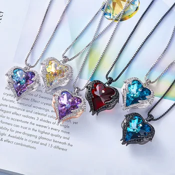 High Quality Crystal Angle Wing Ocean Heart Pendant Fine Jewelry Necklace Pendants Chain Fashion Accessories Jewel Women Gifts
High Quality Crystal Angle Wing Ocean Heart Pendant Fine Jewelry Necklace Pendants Chain Fashion Accessories Jewel Women Gifts