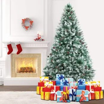 OurWarm Premium Artificial Hinged 7ft Unlit Christmas Tree Snow Tree Decorated with Pine Cones Branch Tips and Metal Stand
OurWarm Premium Artificial Hinged 7ft Unlit Christmas Tree Snow Tree Decorated with Pine Cones Branch Tips and Metal Stand
