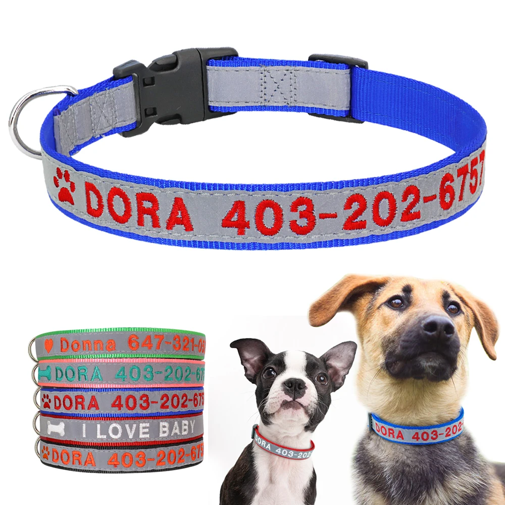 Personalized Dog Collar Custom Embroidered Nylon Dog ID Tag Collars Reflective Pet Puppy Name No. Collar Small Medium Large Dogs
Personalized Dog Collar Custom Embroidered Nylon Dog ID Tag Collars Reflective Pet Puppy Name No. Collar Small Medium Large Dogs