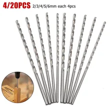 4/20pcs Drill Bit Set Metal HSS Twist Drill Bit Extra Long Woodworking Metal Cutting Drilling Power Tools 2/3/4/5/6mm
4/20pcs Drill Bit Set Metal HSS Twist Drill Bit Extra Long Woodworking Metal Cutting Drilling Power Tools 2/3/4/5/6mm