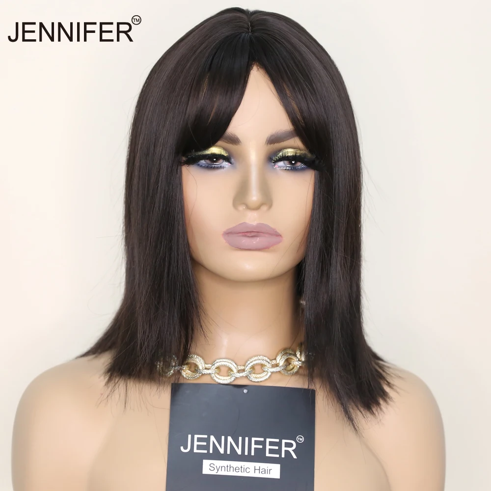Synthetic Wigs for Women Shoulder Length Short Straight With Bangs smooth wigs Chocolate/Brown Black 2 color Wig Party Daily
Synthetic Wigs for Women Shoulder Length Short Straight With Bangs smooth wigs Chocolate/Brown Black 2 color Wig Party Daily