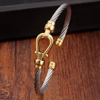 Luxury Brand Open Cuff Charm Bracelets Simple Design Stainless Steel Chain Link Sporty Bangles Men Women Silver Jewelry
Luxury Brand Open Cuff Charm Bracelets Simple Design Stainless Steel Chain Link Sporty Bangles Men Women Silver Jewelry