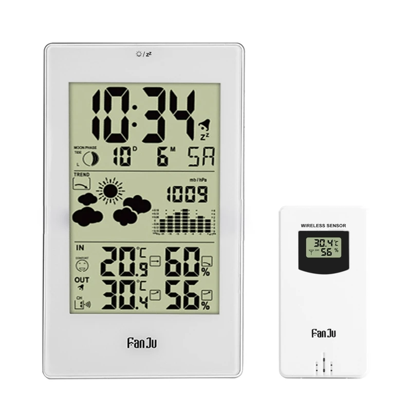 Wireless Weather Station Forecast Perpetual Calendar Outdoor Temperature Humidity Meter Digital Alarm Clock
Wireless Weather Station Forecast Perpetual Calendar Outdoor Temperature Humidity Meter Digital Alarm Clock