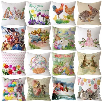 Happy Easter Cushion Cover Bunny Eggs Decorative Pillow Cover Easter Rabbit Print Pillow Case Sofa Car Cushion Cover Home Decor
Happy Easter Cushion Cover Bunny Eggs Decorative Pillow Cover Easter Rabbit Print Pillow Case Sofa Car Cushion Cover Home Decor