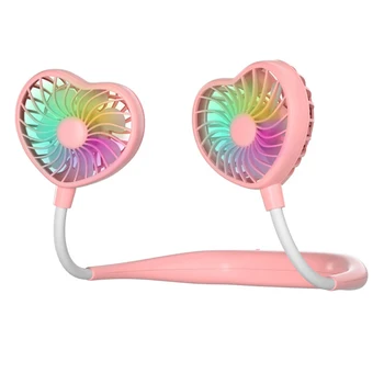 Mini USB Hands Free Hanging Neck Fan Rechargeable Rotatable Heart-shaped Personal Fan with 3 Level Air Flow 7 LED Lights
Mini USB Hands Free Hanging Neck Fan Rechargeable Rotatable Heart-shaped Personal Fan with 3 Level Air Flow 7 LED Lights