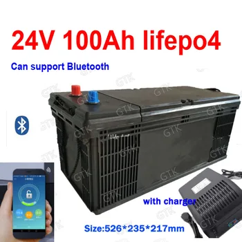 GTK Waterproof 24V 100AH lifepo4 Battery with bluetooth BMS for 2400W motorhomes Solar energy RV EV AGV inverter + 10A Charger
GTK Waterproof 24V 100AH lifepo4 Battery with bluetooth BMS for 2400W motorhomes Solar energy RV EV AGV inverter + 10A Charger