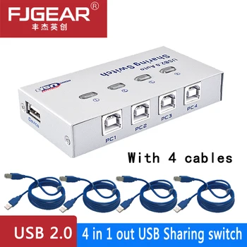 4 Port USB Sharing Switch auto USB Switcher Adapter Box 4 computers share 1 USB device printer
4 Port USB Sharing Switch auto USB Switcher Adapter Box 4 computers share 1 USB device printer