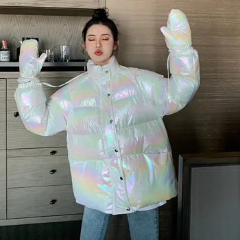 Women 2020 Winter Glossy Waterproof Parka With Glove Cotton Down Jacket Loose Warm Thick Jacket Female Colorfur Coat
Women 2020 Winter Glossy Waterproof Parka With Glove Cotton Down Jacket Loose Warm Thick Jacket Female Colorfur Coat