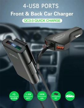 Universal 4 USB Ports QC3.0 Fast Car Charger Front Back Seat Adapter Cell phone Car Charger Adapter Auto Accessories
Universal 4 USB Ports QC3.0 Fast Car Charger Front Back Seat Adapter Cell phone Car Charger Adapter Auto Accessories