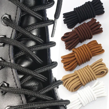 1 Pair Solid Color Waxed Cotton Round Shoelaces Fashion Classic Unisex Waterproof Leather Shoe Laces 80cm 120cm Free Shipping