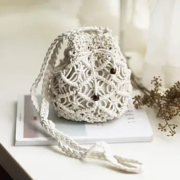 Handmade Cotton Rope Handbags Simple Small Shopping Open Shoulder Bags Ladies Bohemia Hollow Out Weaving Crossbody Bags
Handmade Cotton Rope Handbags Simple Small Shopping Open Shoulder Bags Ladies Bohemia Hollow Out Weaving Crossbody Bags