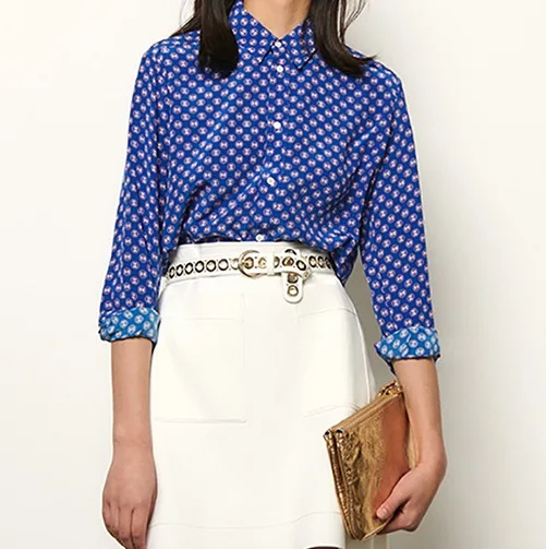 2020 Spring And Summer New Long Sleeve Fresh Blue geometric Print Single Breasted Shirt Blouses
2020 Spring And Summer New Long Sleeve Fresh Blue geometric Print Single Breasted Shirt Blouses