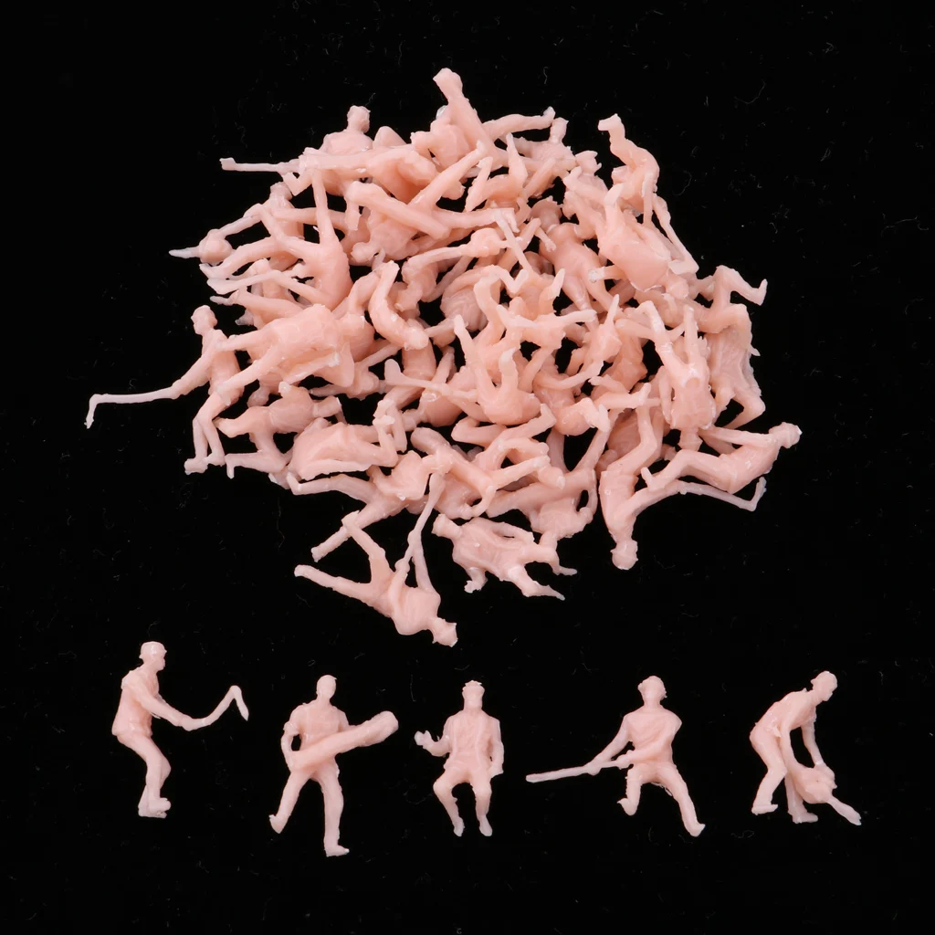 48pcs 1/87 Worker People Action Figure Mini for HO Train Railway Scenery DIY 48pcs 1/87 Worker People Action Figure Mini for HO Train Railway Scenery DIY