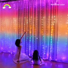 USB LED Curtain Lights 8 Lighting Modes Multicolor Window Curtain String Lights 3x2.8m Home Party Chritmas Indoor Outdoor Decor
USB LED Curtain Lights 8 Lighting Modes Multicolor Window Curtain String Lights 3x2.8m Home Party Chritmas Indoor Outdoor Decor