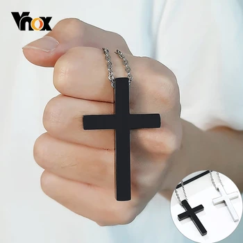 Vnox Simple Big Cross Pendant for Men Classic Stainless Steel Necklace Church Prayer Jewelry Christ Jesus Religious Accessory
Vnox Simple Big Cross Pendant for Men Classic Stainless Steel Necklace Church Prayer Jewelry Christ Jesus Religious Accessory