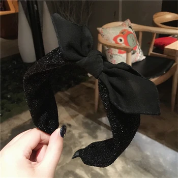 Cloth Art Gold Silk Rabbit Ear Mesh Bow Headband Hoop Japan and South Korea Version Headdress Popularity Black Simple Hair Card
Cloth Art Gold Silk Rabbit Ear Mesh Bow Headband Hoop Japan and South Korea Version Headdress Popularity Black Simple Hair Card
