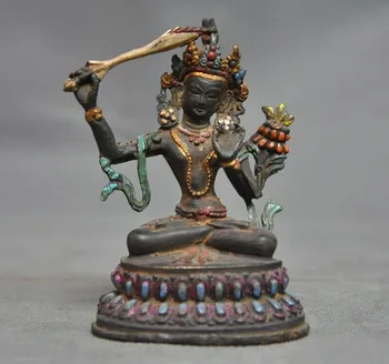 wedding decoration Tibet Buddhism bronze Painted Manjushri Wenshu Buddha Hold Sword Kwan-yin statue
wedding decoration Tibet Buddhism bronze Painted Manjushri Wenshu Buddha Hold Sword Kwan-yin statue
