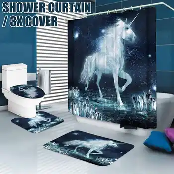 180x180cm Bathroom Set Shower Curtain Non-slip Mats Bath Carpets Toilet Seat Cover Lid Floor Mat Bathroom Decor Unicorns Type
180x180cm Bathroom Set Shower Curtain Non-slip Mats Bath Carpets Toilet Seat Cover Lid Floor Mat Bathroom Decor Unicorns Type