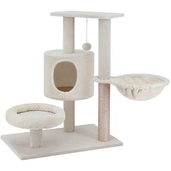Cat Tree Tower with Hammock & Scratching Post Multi Level Cat Tower Scratcher Tower Tree Toys Pet Furniture & Scratch Board
Cat Tree Tower with Hammock & Scratching Post Multi Level Cat Tower Scratcher Tower Tree Toys Pet Furniture & Scratch Board