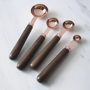 4pcs/set Rose Gold Copper Measuring Spoons with Wood Handles Stainless Steel Tea Coffee Measure Cooking Scoops
4pcs/set Rose Gold Copper Measuring Spoons with Wood Handles Stainless Steel Tea Coffee Measure Cooking Scoops