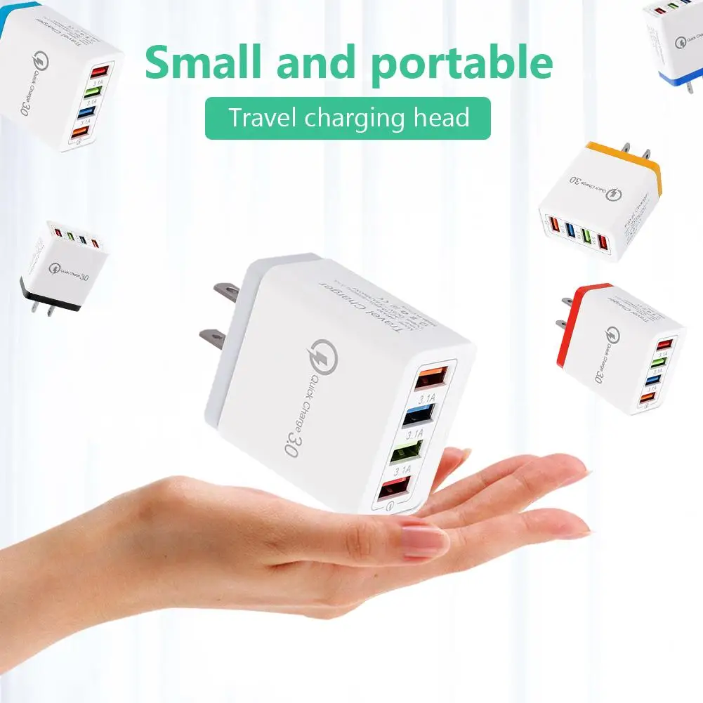 Universal 4 Ports USB Charger QC 3.0 USB Hub Wall Charger 3A Color Smart Fast Charging Travel Universal Phone EU US Plug Adapter
Universal 4 Ports USB Charger QC 3.0 USB Hub Wall Charger 3A Color Smart Fast Charging Travel Universal Phone EU US Plug Adapter