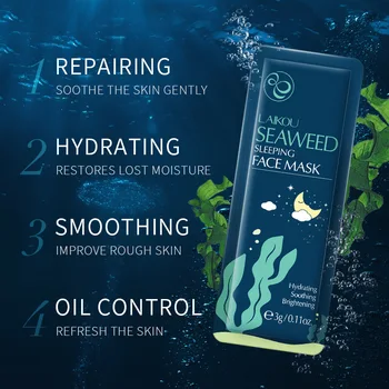 LAIKOU 20pcs Seaweed Facial Sleeping Mask Shrink Pores Wash-off Repairing Deep Moisturizing Oil Control Skin Care Face Mask
LAIKOU 20pcs Seaweed Facial Sleeping Mask Shrink Pores Wash-off Repairing Deep Moisturizing Oil Control Skin Care Face Mask