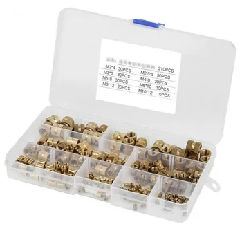 210X M2-M10 Brass Cylinder Knurled Threaded Round Inserts Embedded Nuts Kit Gold
210X M2-M10 Brass Cylinder Knurled Threaded Round Inserts Embedded Nuts Kit Gold