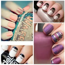 מניקור ליישם אספקת 30-צבע זהב וכסף מסמר חוט קישוט צבע חוט מדבקות מניקור סט צבע משי סרט(China)