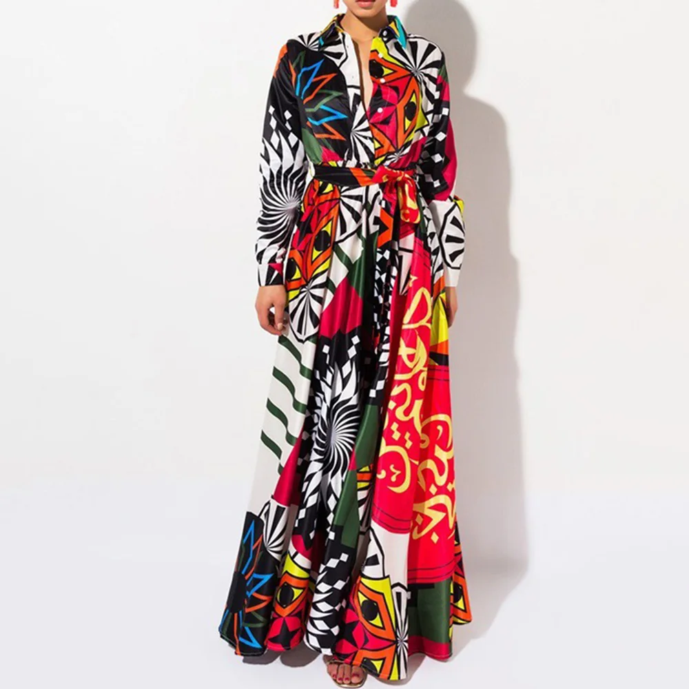 Fashion Turn Down Collar Long Maxi Dress 2020 High Waist Femme Vestiods Robe Long Maxi Dresses Casual Women Dress
Fashion Turn Down Collar Long Maxi Dress 2020 High Waist Femme Vestiods Robe Long Maxi Dresses Casual Women Dress