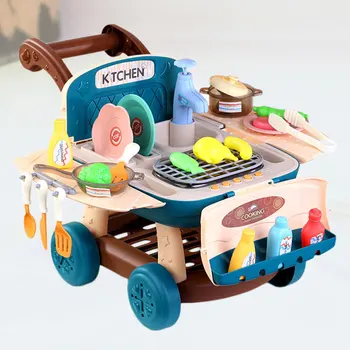 Shopping Cart Toy Children's Barbecue Cart Toy Girl Kitchen Supermarket Emulational Toy (Blue) 
Shopping Cart Toy Children's Barbecue Cart Toy Girl Kitchen Supermarket Emulational Toy (Blue)