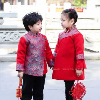 Children Chinese Traditional Hanfu Tang Suit Girls Qipao Dress New Year Festival Costumes Boy Kung Fu Tops Tai Chi Coats Outfits 
Children Chinese Traditional Hanfu Tang Suit Girls Qipao Dress New Year Festival Costumes Boy Kung Fu Tops Tai Chi Coats Outfits