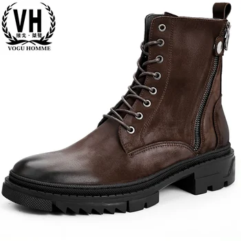 steel toe boots cowboy boots mens mens dress boots High Quality Genuine Leather autumn winter British retro men shoes cowhide 
steel toe boots cowboy boots mens mens dress boots High Quality Genuine Leather autumn winter British retro men shoes cowhide