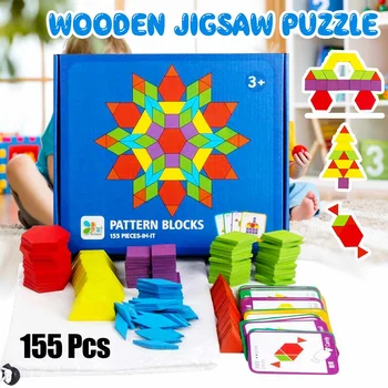 155pcs/set Montessori Wooden Jigsaw Puzzle Colorful Game Brain Training Educational Toys Kids Gifts Learning Developing Toy
155pcs/set Montessori Wooden Jigsaw Puzzle Colorful Game Brain Training Educational Toys Kids Gifts Learning Developing Toy