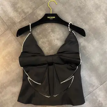 Sexy Vest Tops Stereo Bow Diamond Edge Strip Tanks Top Woman Camisole Women Shirts Sleeveslees Vests Black Tees Casual Shirt
Sexy Vest Tops Stereo Bow Diamond Edge Strip Tanks Top Woman Camisole Women Shirts Sleeveslees Vests Black Tees Casual Shirt