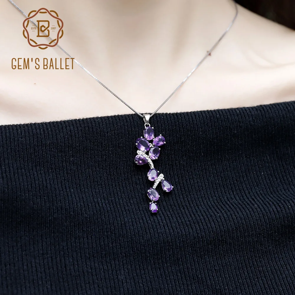 GEM'S BALLET 7.17Ct Natural Amethyst Necklace 925 Sterling Sliver Leaves & Branches Pendant For Women Engagement Fine Jewelry
GEM'S BALLET 7.17Ct Natural Amethyst Necklace 925 Sterling Sliver Leaves & Branches Pendant For Women Engagement Fine Jewelry
