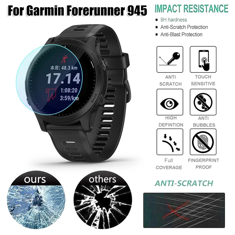 Fashion 9H Hardness Ultra Thin Tempered Glass Screen Protector Case Smart Watch Protective Film Cover for Garmin Forerunner 945
Fashion 9H Hardness Ultra Thin Tempered Glass Screen Protector Case Smart Watch Protective Film Cover for Garmin Forerunner 945