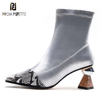 Prova Perfetto High Weird Heel Elastic Boots Lycra Boots Autumn Women Sexy Pointy Toe Stocking Sock Shoes Woman Bottes Femme
Prova Perfetto High Weird Heel Elastic Boots Lycra Boots Autumn Women Sexy Pointy Toe Stocking Sock Shoes Woman Bottes Femme